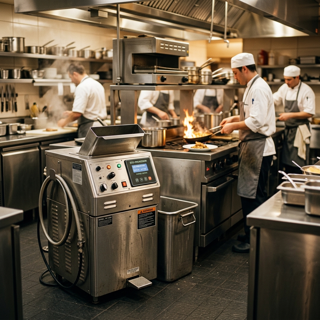 Commercial kitchen waste processing